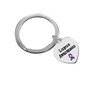 Load image into Gallery viewer, Lupus Awareness Ribbon Heart Charm Split Style Keychains - Fundraising For A Cause