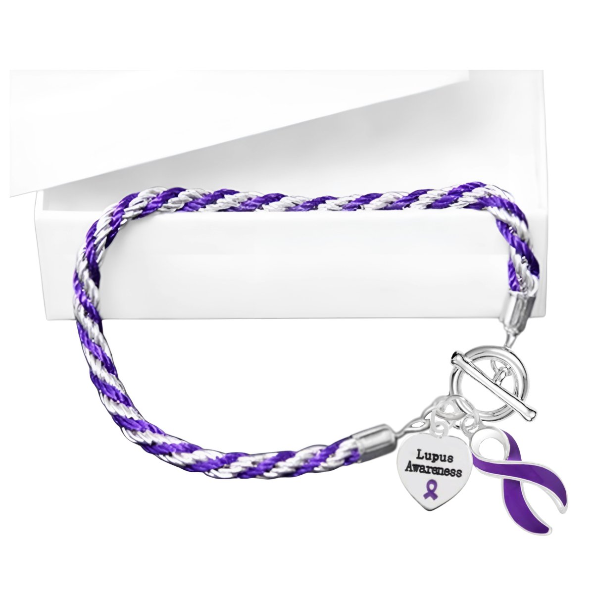 Lupus Purple Ribbon Rope Bracelets - Fundraising For A Cause