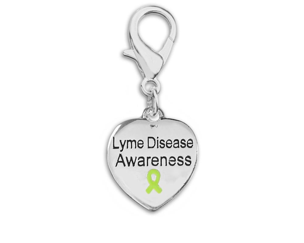 Lyme Disease Awareness Heart Hanging Charms - Fundraising For A Cause