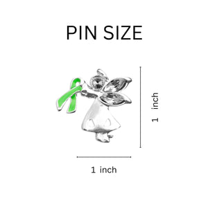 Mental Health Angel By My Side Green Ribbon Awareness Pins - Fundraising For A Cause