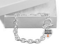 Load image into Gallery viewer, Multiple Sclerosis Awareness Heart Charm Chained Style Bracelets - Fundraising For A Cause