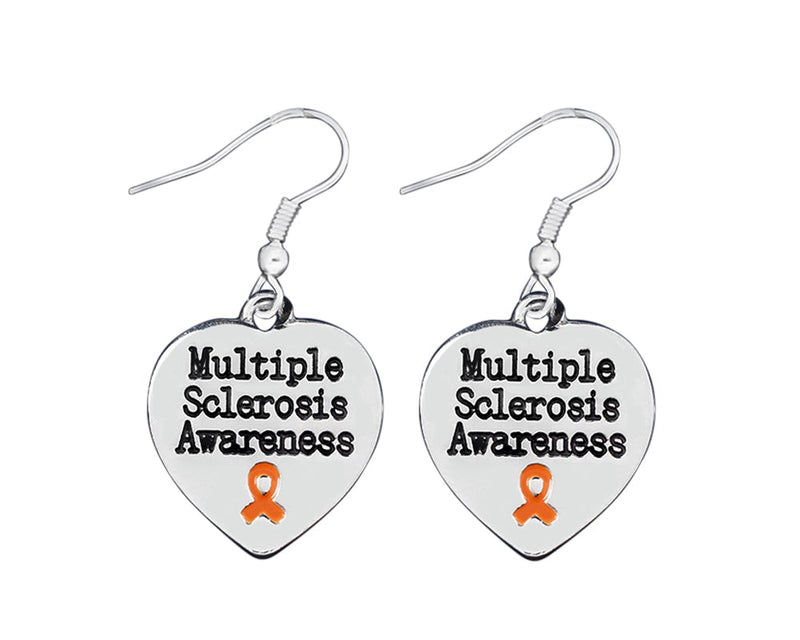 Multiple Sclerosis Awareness Heart Earrings - Fundraising For A Cause