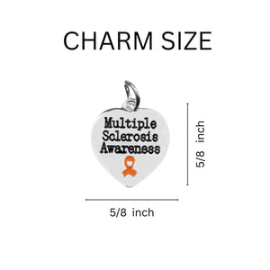 Multiple Sclerosis Awareness Heart Hanging Charms - Fundraising For A Cause