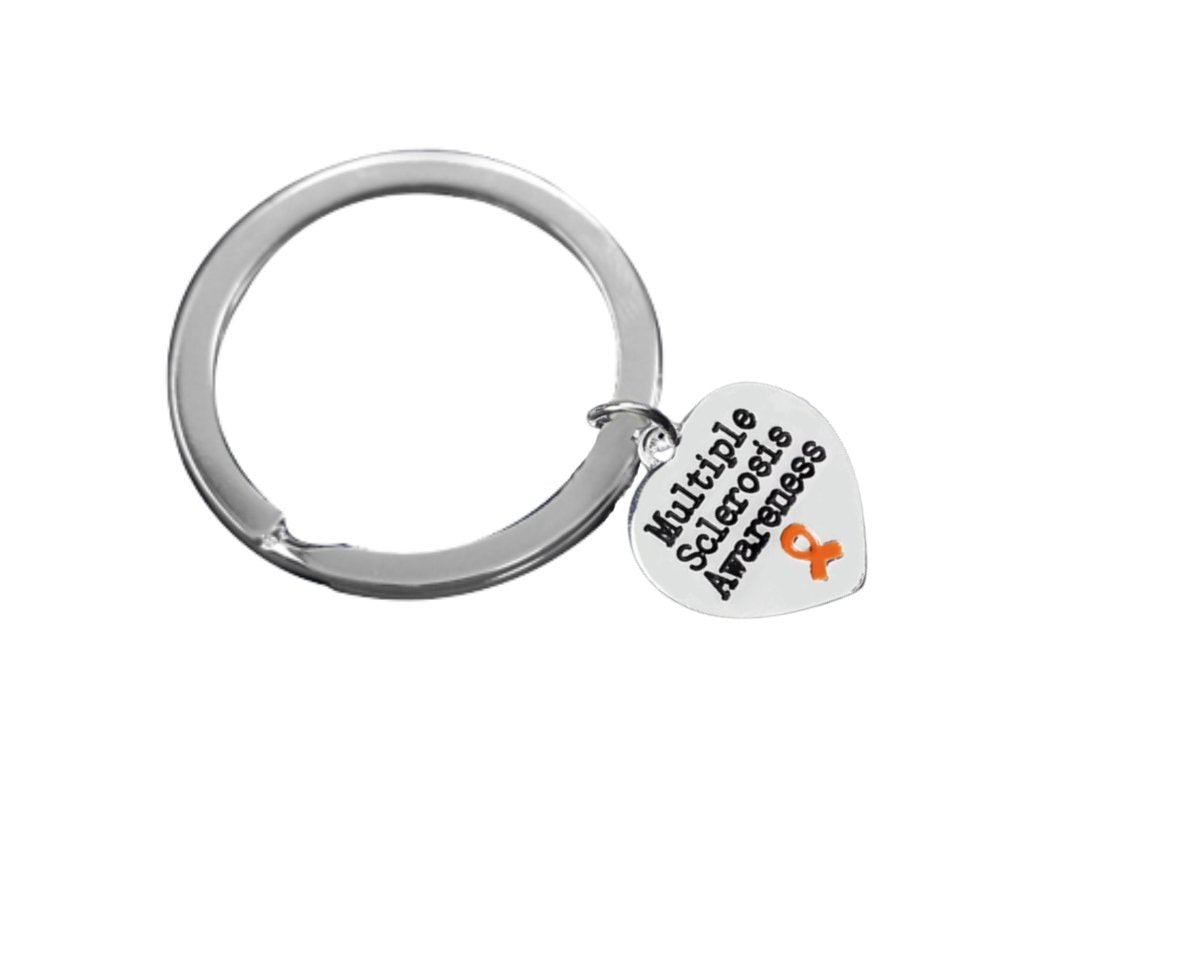 Multiple Sclerosis Awareness Heart Split Style Key Chains - Fundraising For A Cause