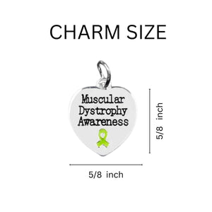 Muscular Dystrophy Awareness Heart Charm Bracelets With Barrell Accent Charms - Fundraising For A Cause