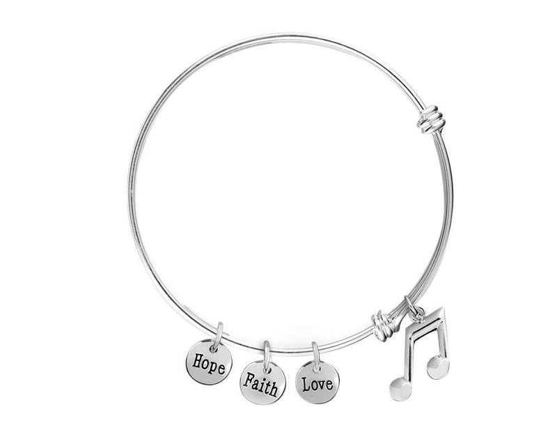 Music Note Retractable Charm Bracelet - Fundraising For A Cause