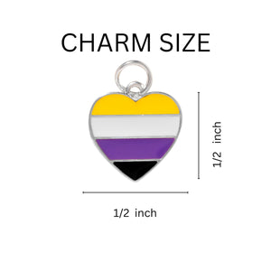 Nonbinary Flag Heart Pride Key Chains - Fundraising For A Cause