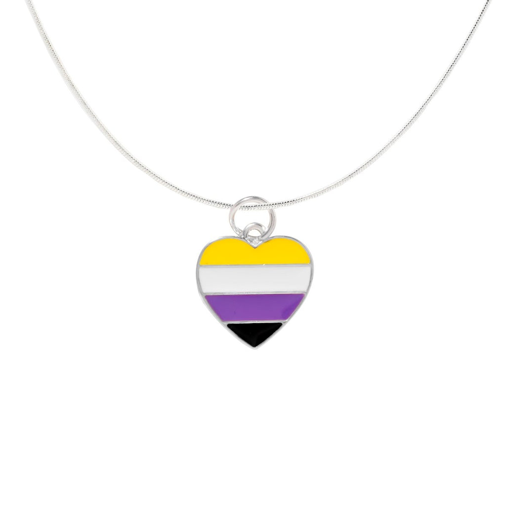 Nonbinary Flag Heart Necklaces - Fundraising For A Cause