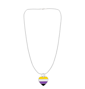 Nonbinary Flag Heart Necklaces - Fundraising For A Cause
