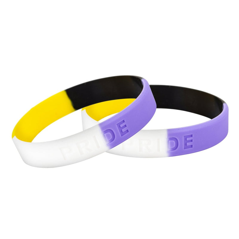 Nonbinary Flag Silicone Bracelet Wristbands - Fundraising For A Cause