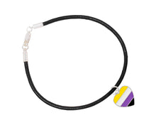 Load image into Gallery viewer, Nonbinary Heart Flag Leather Cord Bracelets - Fundraising For A Cause