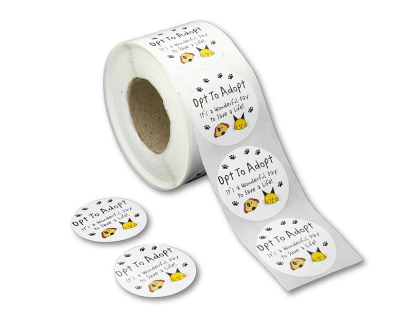 Opt To Adopt Stickers (250 per Roll) - Fundraising For A Cause