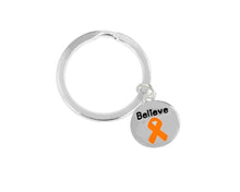 Load image into Gallery viewer, Orange Ribbon Circle Believe Charm Split Style Key Chains - Fundraising For A Cause