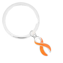 Load image into Gallery viewer, Orange Ribbon Split Style Key Chains - Fundraising For A Cause