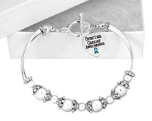 Load image into Gallery viewer, Ovarian Cancer Awareness Heart Charm Partial Beaded Bracelets - Fundraising For A Cause