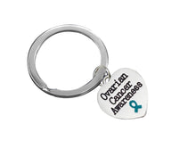 Load image into Gallery viewer, Ovarian Cancer Awareness Heart Charm Split Style Key Chains - Fundraising For A Cause