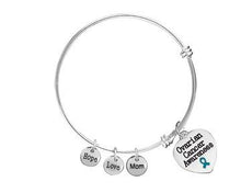 Load image into Gallery viewer, Ovarian Cancer Mom Awareness Heart Retractable Charm Bracelet - Fundraising For A Cause