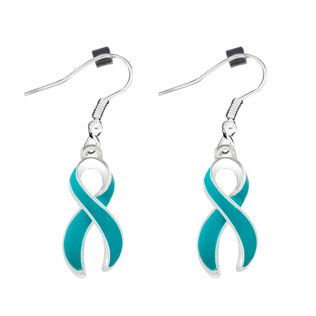 Ovarian Cancer Ribbon Hanging Earrings - Fundraising For A Cause