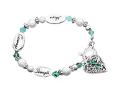 Ovarian Cancer Teal Ribbon Bracelet - Fundraising For A Cause