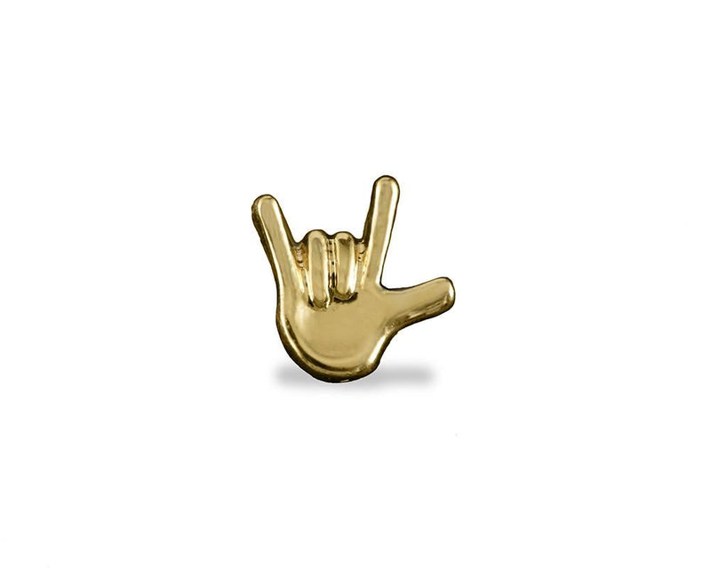 Gold Deaf Awareness Tac Pins - Fundraising For A Cause