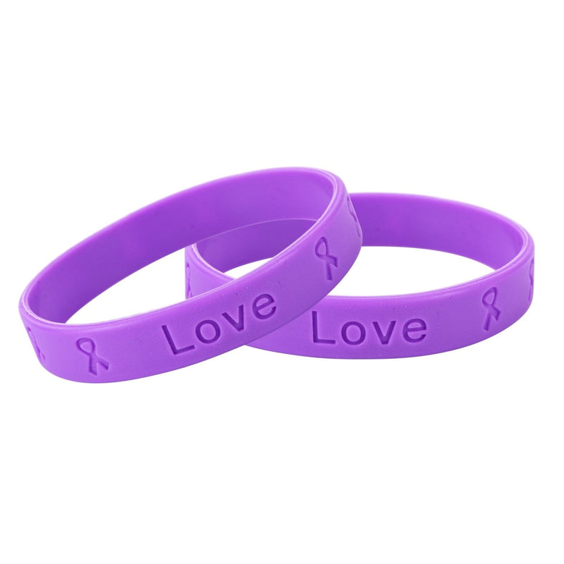 Pancreatitis (Chronic) Awareness Purple Silicone Bracelet Wristbands - Fundraising For A Cause