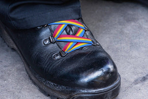 Pansexual Flag Striped Shoe Laces - Fundraising For A Cause