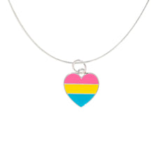 Load image into Gallery viewer, Pansexual LGBTQ Pride Heart Necklaces - Fundraising For A Cause
