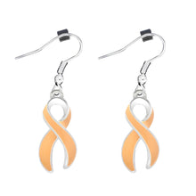 Load image into Gallery viewer, Peach Ribbon Hanging Earrings - Fundraising For A Cause