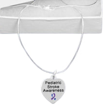 Load image into Gallery viewer, Pediatric Stroke Awareness Heart Charm Necklaces - Fundraising For A Cause