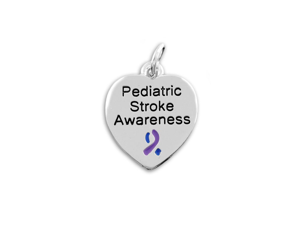 Pediatric Stroke Awareness Heart Charms - Fundraising For A Cause