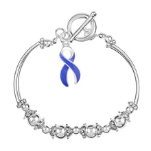 Load image into Gallery viewer, Periwinkle Ribbon Awareness Charm Partial Beaded Bracelets - Fundraising For A Cause