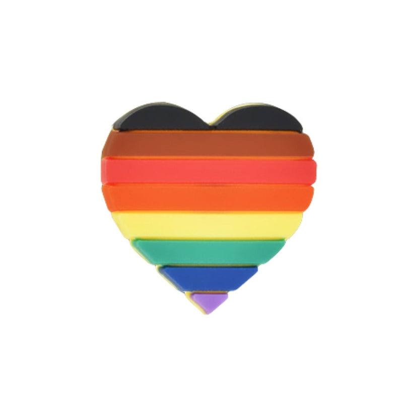 Philadelphia 8 Stripe Pride Rainbow Heart Silicone Pins - Fundraising For A Cause