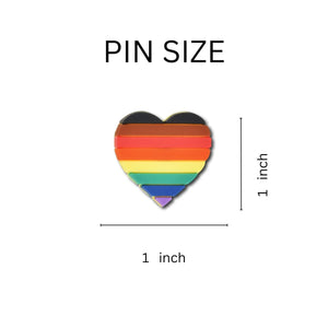 Philadelphia 8 Stripe Pride Rainbow Heart Silicone Pins - Fundraising For A Cause