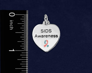 Pink & Blue Ribbon SIDS Awareness Heart Charm Rope Bracelets - Fundraising For A Cause