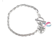 Load image into Gallery viewer, Pink &amp; Blue Ribbon Together We Make A Difference Rope Bracelets - Fundraising For A Cause