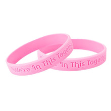 Load image into Gallery viewer, Pink Breast Cancer We&#39;re In This Together Silicone Bracelet Wristbands - Fundraising For A Cause