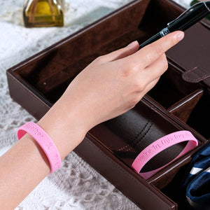Pink Breast Cancer We're In This Together Silicone Bracelet Wristbands - Fundraising For A Cause