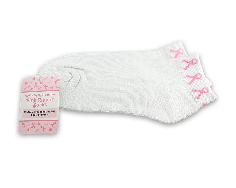 Pink Ribbon Ankle Socks - Fundraising For A Cause