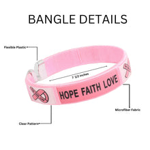 Load image into Gallery viewer, Pink Ribbon Awareness Bangle Bracelets - Fundraising For A Cause