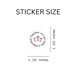Pink Ribbon Make A Difference Stickers (250 per Roll) - Fundraising For A Cause