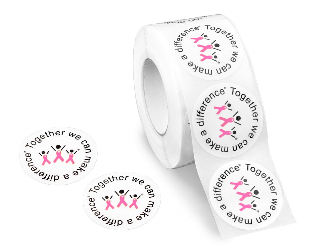 Pink Ribbon Make A Difference Stickers - Fundraising For A Cause