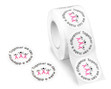 Load image into Gallery viewer, Pink Ribbon Make A Difference Stickers - Fundraising For A Cause