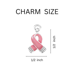 Pink Ribbon Retractable Charm Bracelets - Fundraising For A Cause