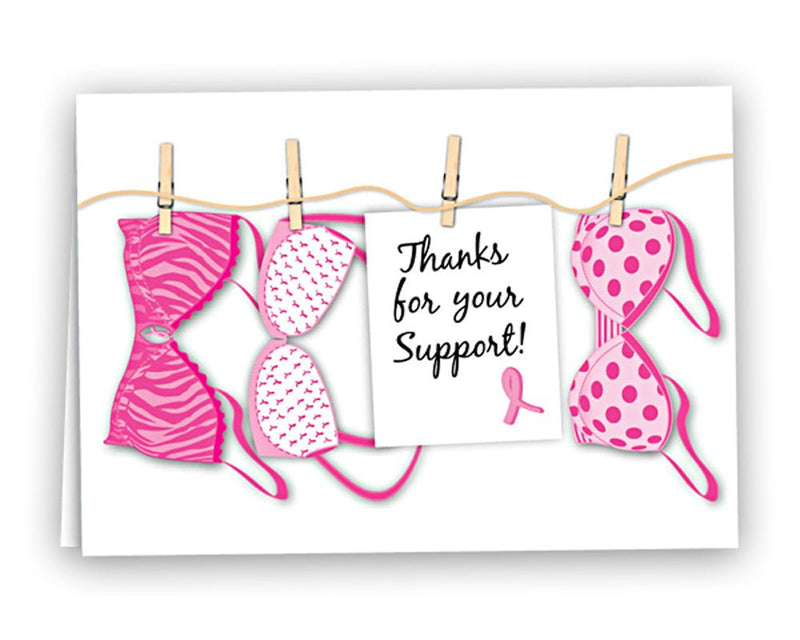 Pink Ribbon Thanks For Your Support Cards - Fundraising For A Cause