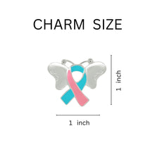 Load image into Gallery viewer, Pink &amp; Teal Ribbon Awareness Butterfly Pins - Fundraising For A Cause