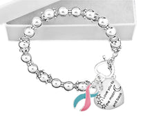 Load image into Gallery viewer, Pink &amp; Teal Ribbon To The Moon And Back Awareness Charm Bracelets - Fundraising For A Cause