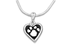Load image into Gallery viewer, Paw Print Heart Necklaces - Fundraising For A Cause
