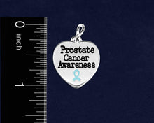 Load image into Gallery viewer, Prostate Cancer Heart Charm Light Blue Ribbon Chunky Charm Bracelets - Fundraising For A Cause