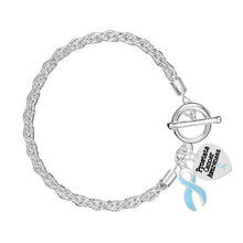 Load image into Gallery viewer, Prostate Cancer Light Blue Ribbon Charm Rope Bracelets - Fundraising For A Cause