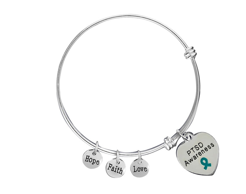 PTSD Awareness Heart Retractable Bracelet - Fundraising For A Cause